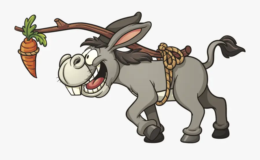 Donkey Chasing Dangling Carrot